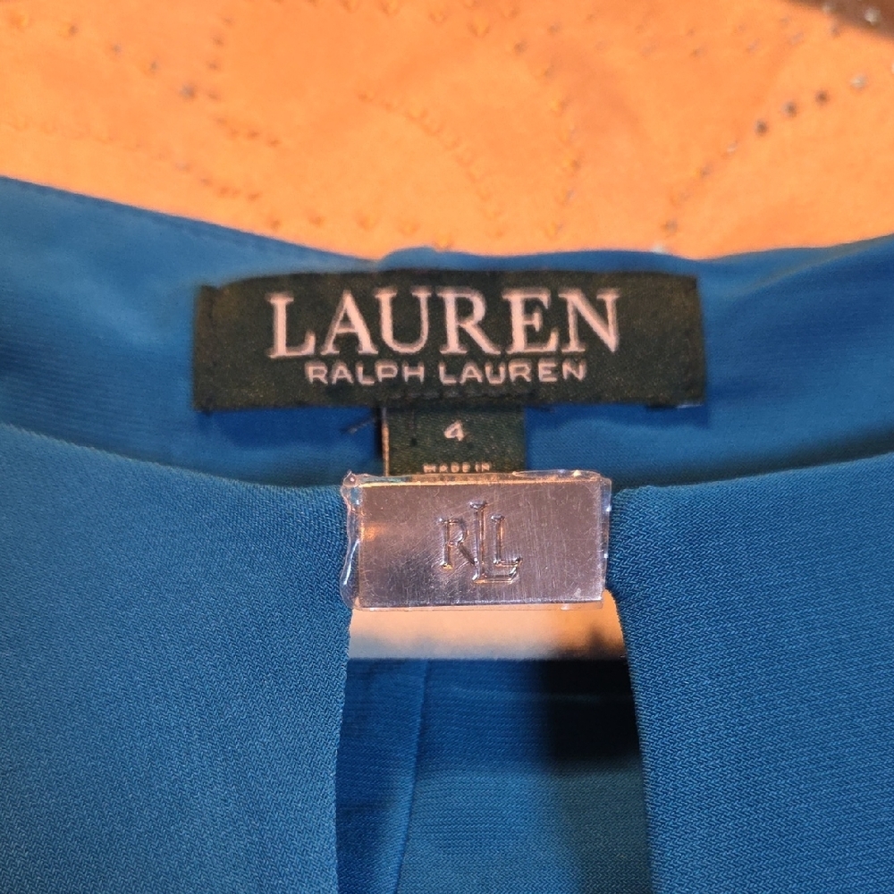 LAUREN,RALPH LAUREN Vibrant Blue Long Sleeve Dress Sz 4. - Picture 2 of 6